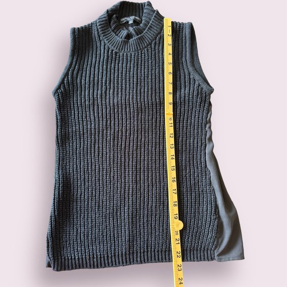 Central Park West NY | Women’s | Black Turtleneck Tank with Mesh Back | Size: XS - Picture 6 of 6